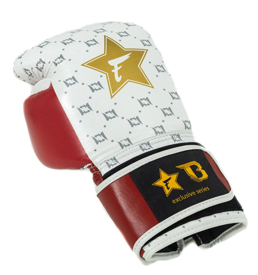 Fairtex x Booster BG Boxing Gloves – Star White/Wine Red
