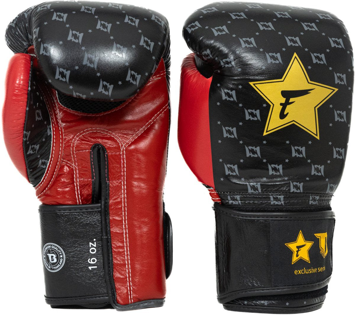Fairtex x Booster BG Boxing Gloves – Star Black/Wine Red